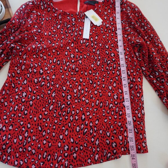 NWT Sanctuary Red Leopard Print Blouse - Picture 11 of 12